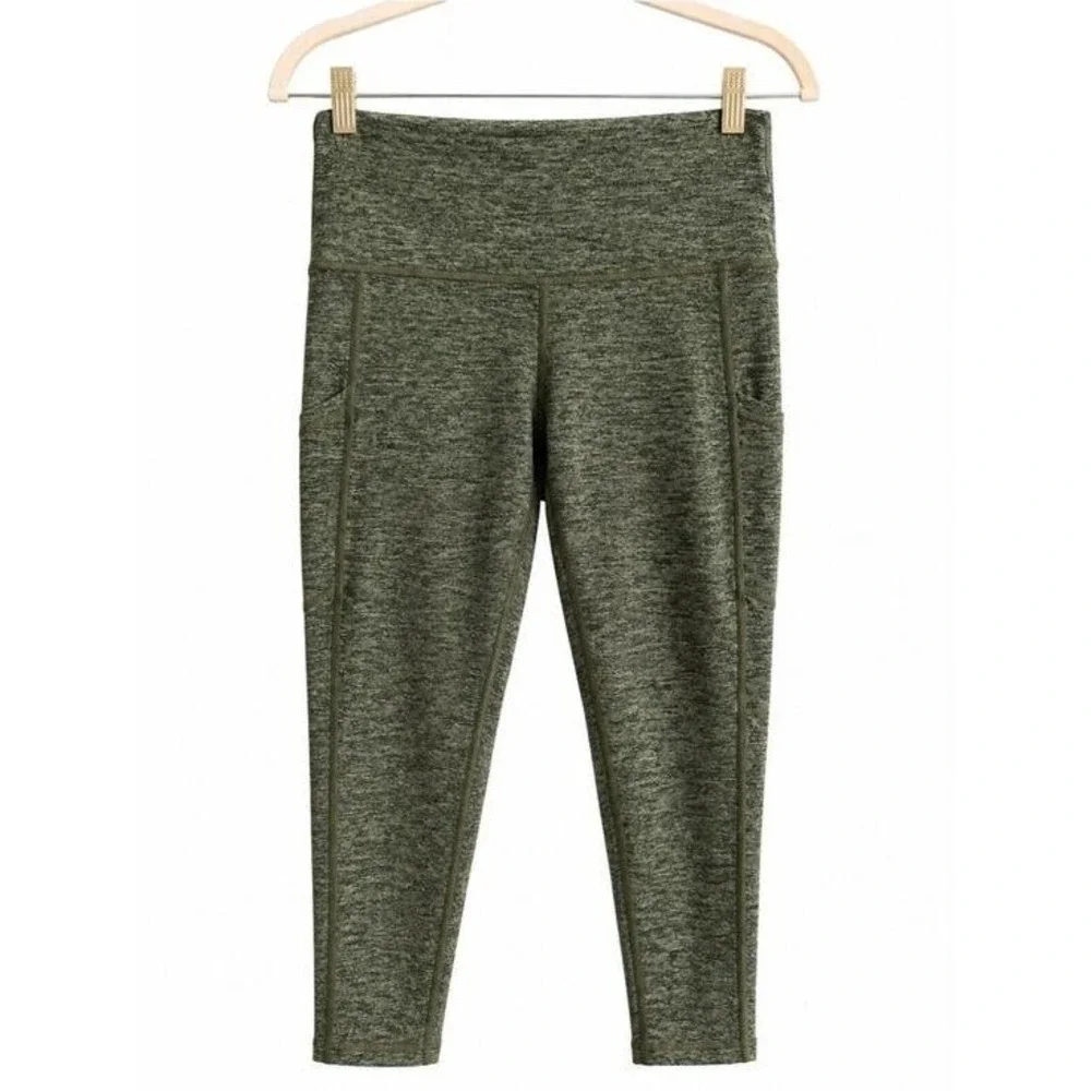 OFFLINE by Aerie High Rise Leggings Green Side Pocket Activewear NWOT Sz‎ L